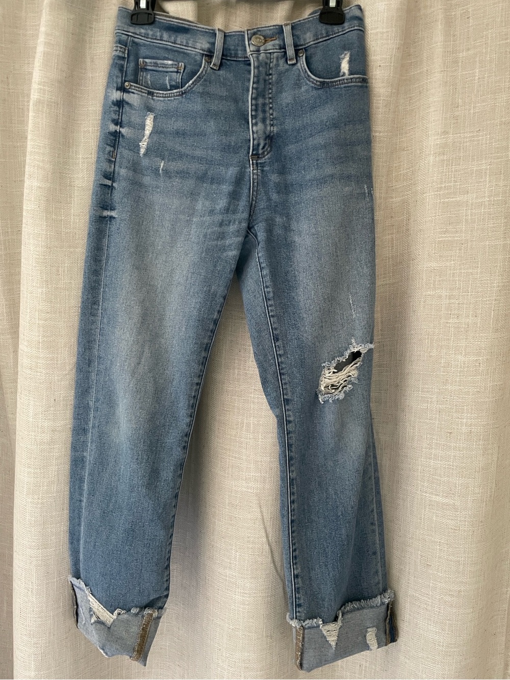 LOFT Light Blue Distressed Boyfriend Jeans